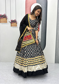 Gamathi Ribbon Work Riyon Cotton Lehenga Choli Set