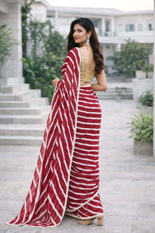 Aafreen Georgette Laheriya Saree with Blouse