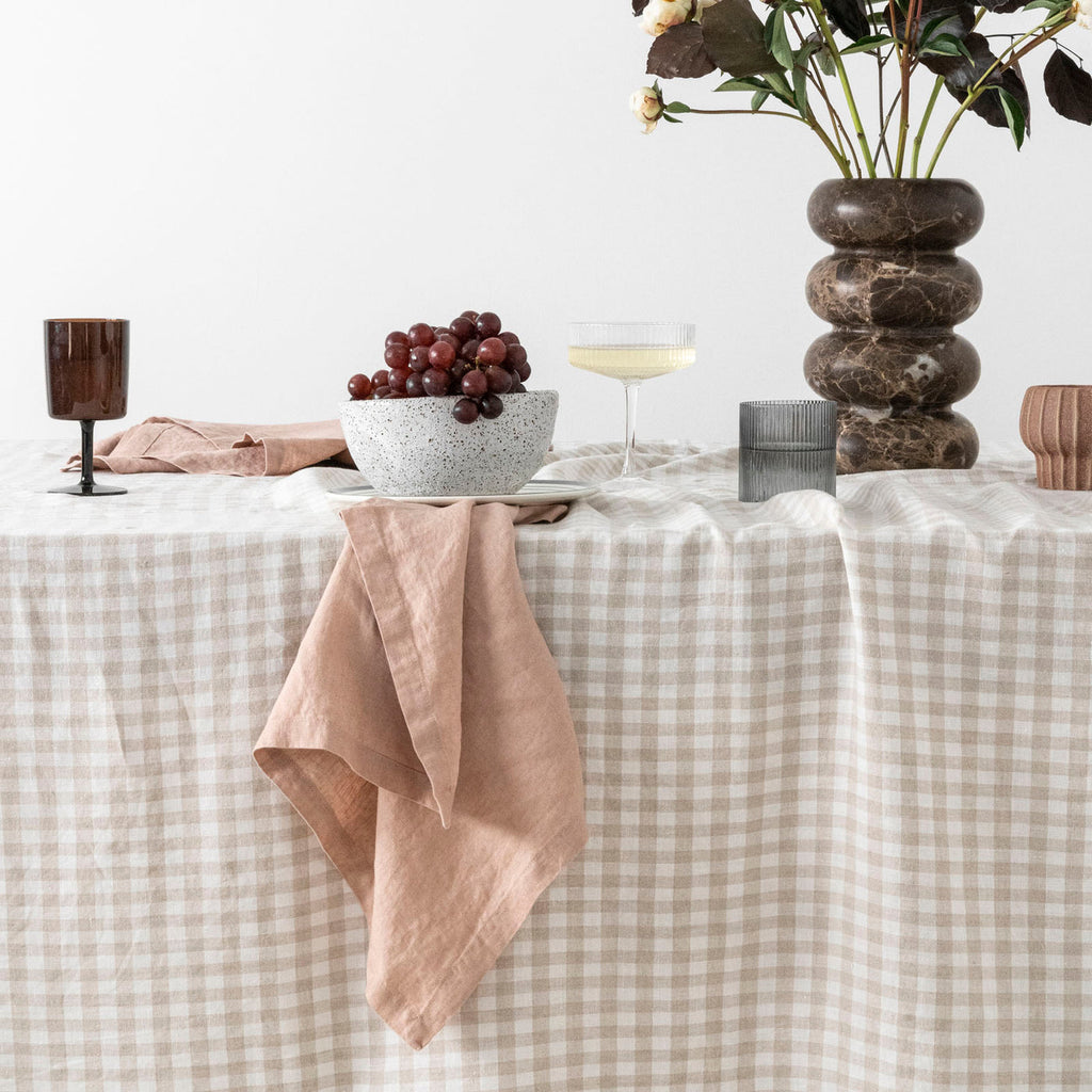 Dusty Peach Linen Napkin Set