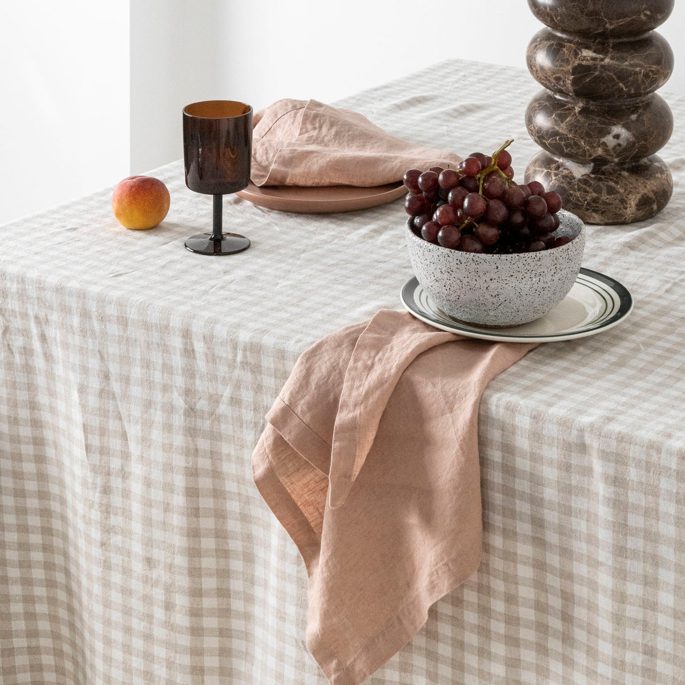 Dusty Peach Linen Napkin Set