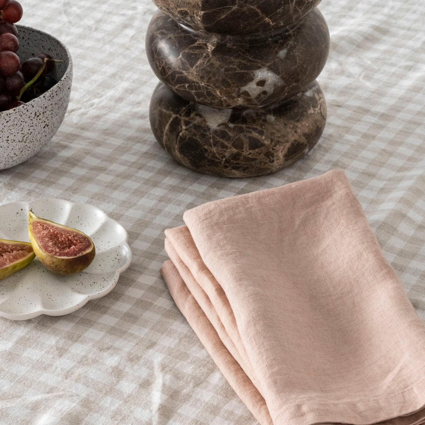 Dusty Peach Linen Napkin Set
