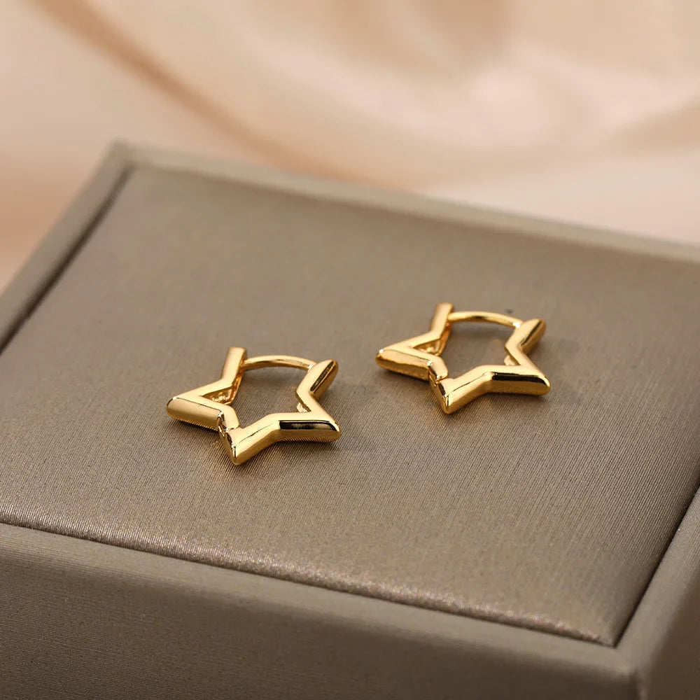 Minimalist Star Hoop Earrings for Everyday Elegance