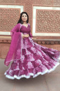 Amayra Elegance Floral Print Organza Lehenga Set