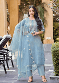 Frosted Blue Vibezz Glam Kurti Set