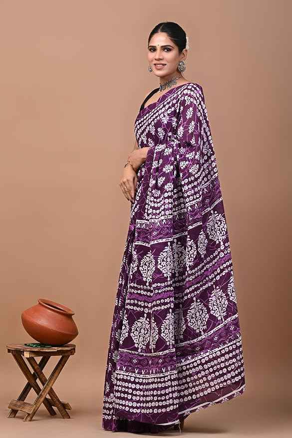 Gulaabo Vibe Purple Power in Mulmul Saree