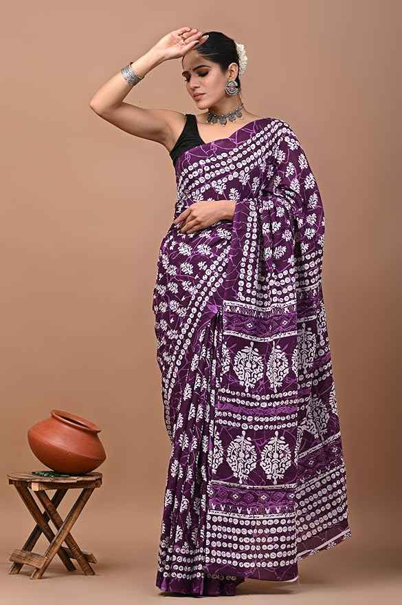 Gulaabo Vibe Purple Power in Mulmul Saree