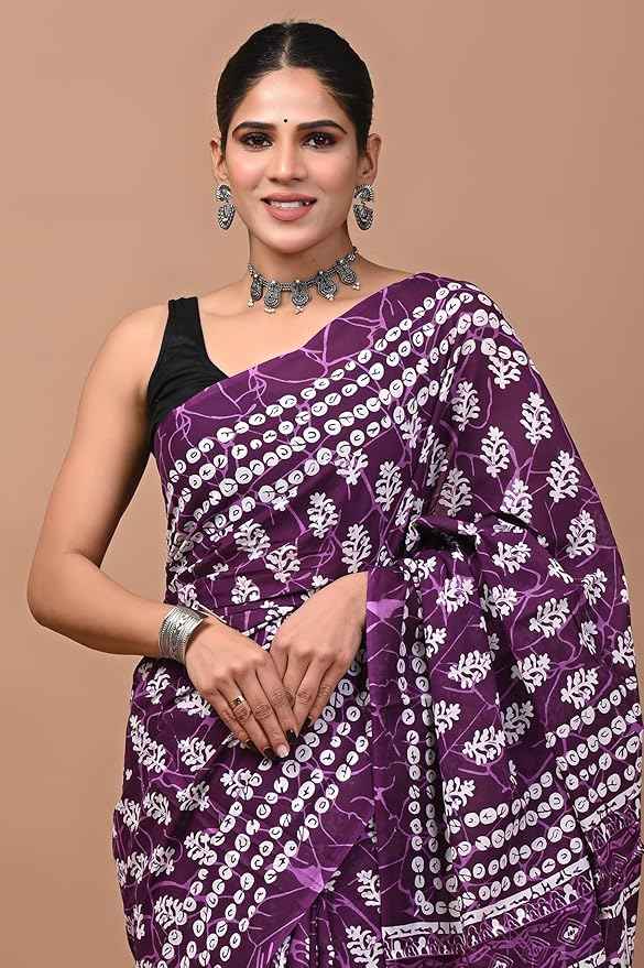 Gulaabo Vibe Purple Power in Mulmul Saree