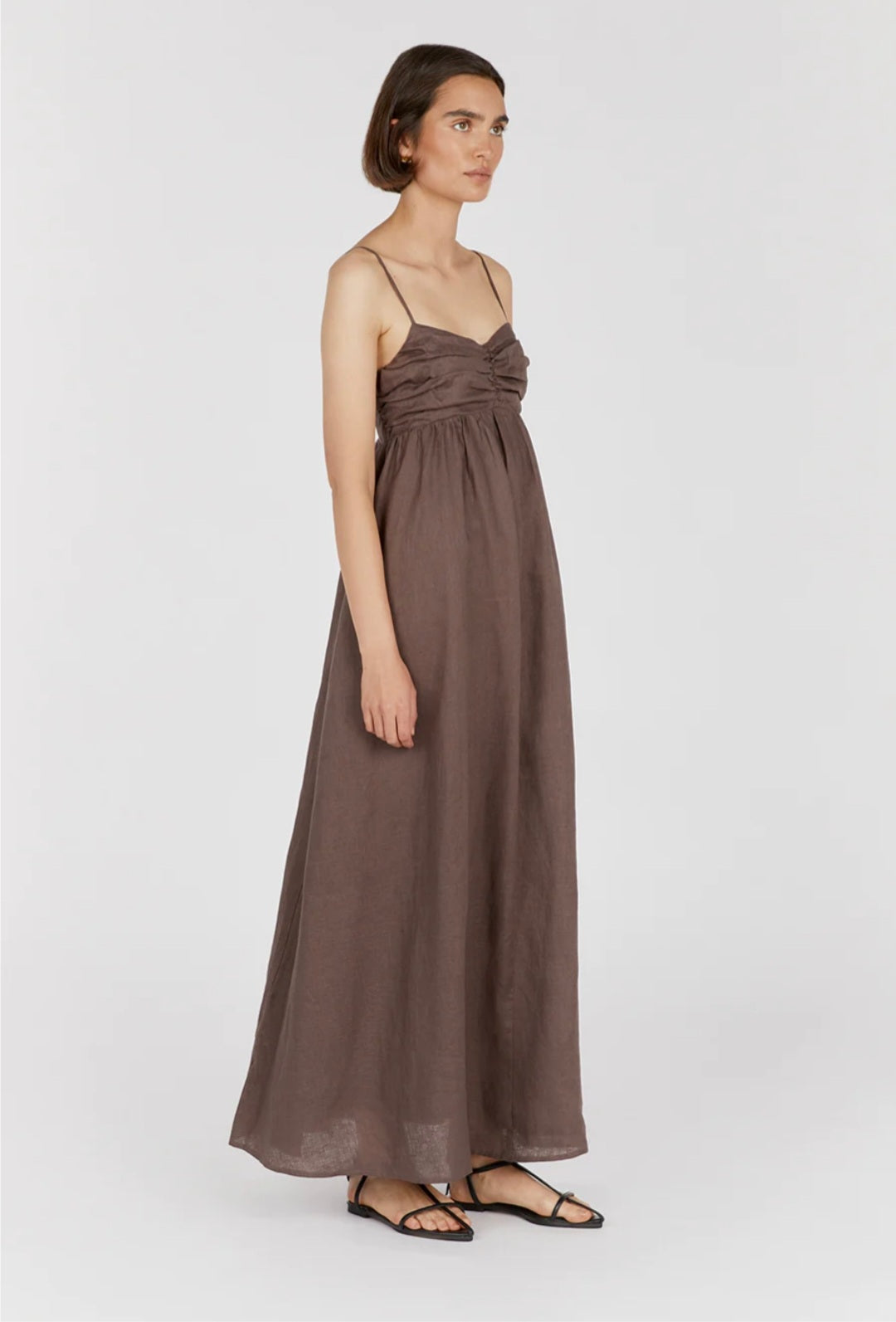 Brown Linen Dress